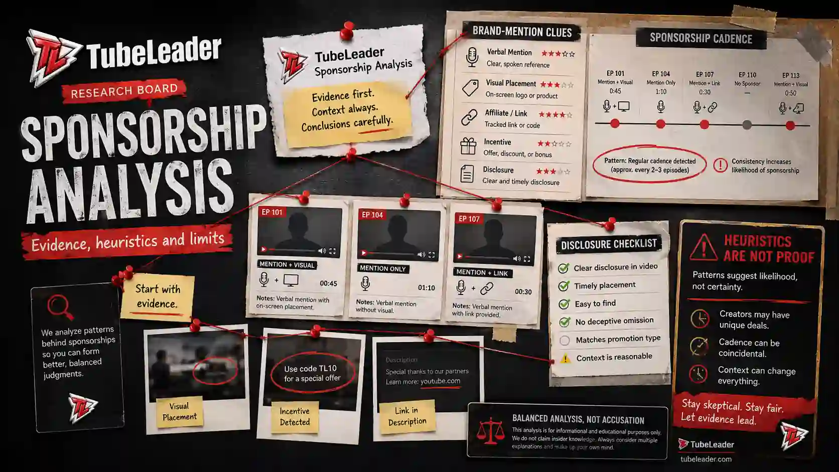YouTube Sponsorship Analysis: Evidence, Heuristics and Limits