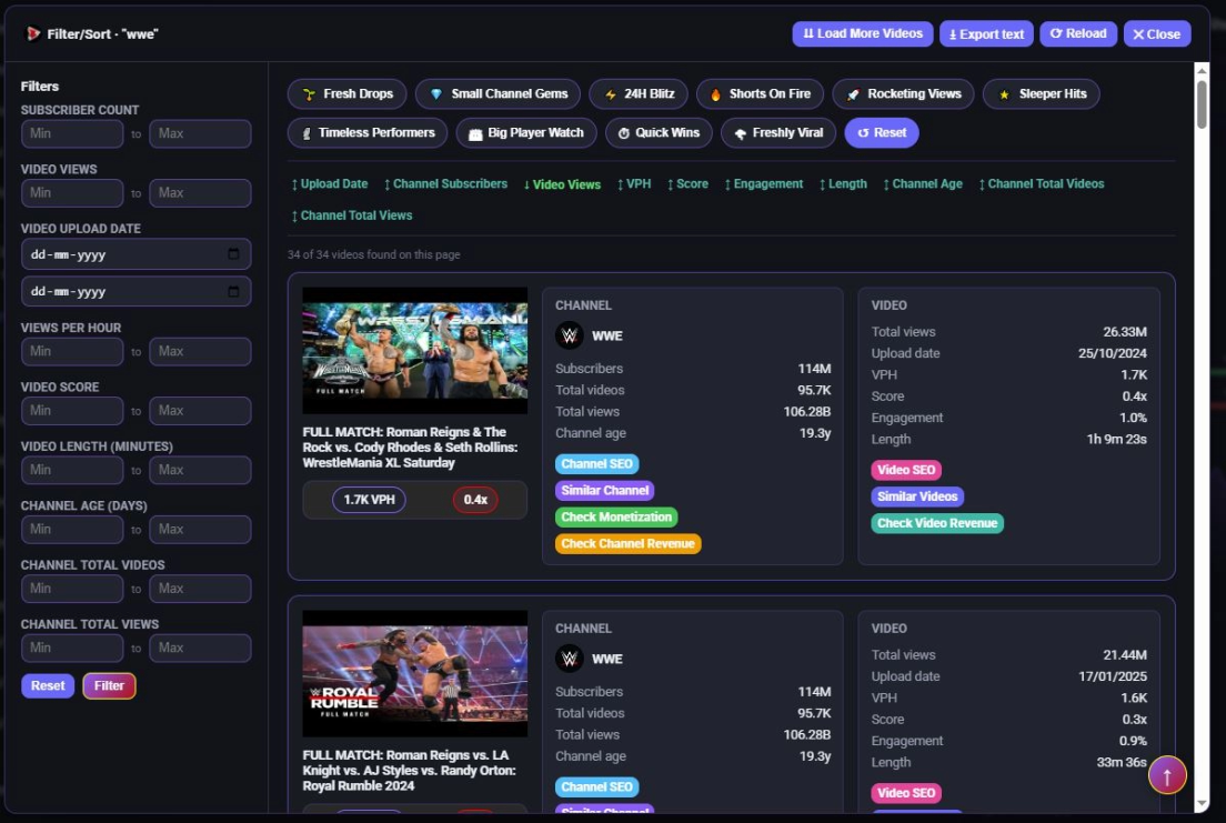 Outlier Finder in the TubeLeader Chrome extension